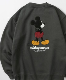 【71】別注【Disney/ディズニー】ミッキーマウス/ミニーマウス/ルシファー/ズートピア/サガラ刺繍 アップリケ 裏起毛 クルーネックスウェット/ユニセックス/レディース/メンズ