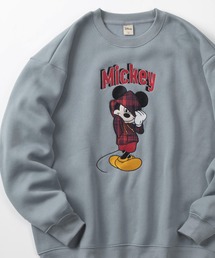Disney（ディズニー）の「【71】別注【Disney ディズニー】ミッキーマウス ミニーマウス ルシファー ズートピア サガラ刺繍 アップリケ 裏起毛 クルーネックスウェット ユニセックス レディース メンズ（スウェット）」