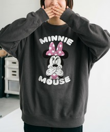 Disney（ディズニー）の「【71】別注【Disney ディズニー】ミッキーマウス ミニーマウス ルシファー ズートピア サガラ刺繍 アップリケ 裏起毛 クルーネックスウェット ユニセックス レディース メンズ（スウェット）」