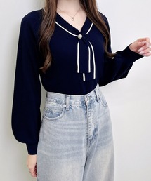 【WEB限定】ボウタイニット