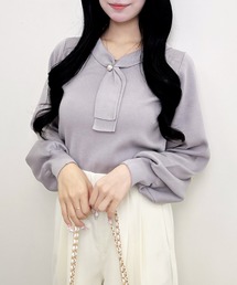 【WEB限定】ボウタイニット