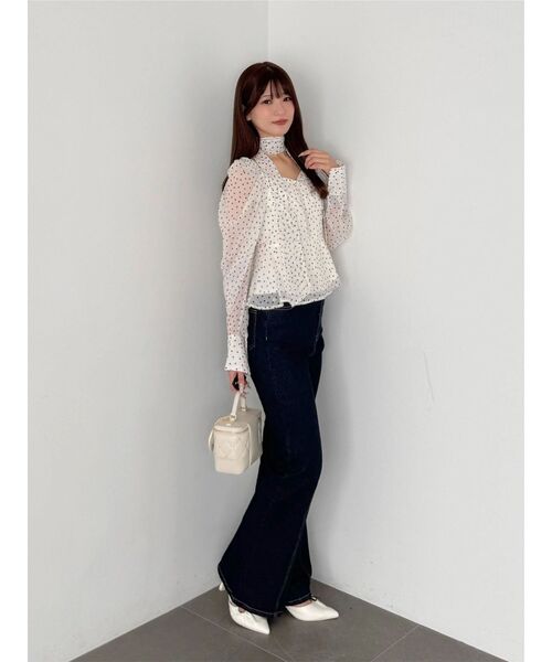 MERCURYDUO(マーキュリーデュオ)の「ドットカシュクールペプラムブラウス(シャツ/ブラウス・レディース・ブラック/オフホワイト・FREE)」の13枚目の写真