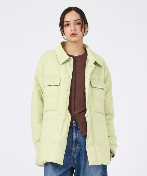 KWD(ケーダブルディー)の「【KWD/ケーダブルディー】ライトダウンシャツジャケット/ LIGHT DOWN SHIRTS JACKET/アウター/ダウン(ダウンジャケット/コート・レディース・ラベンダー/レモンイエロー/ブラック/アイボリー・フリー)」の4枚目の写真