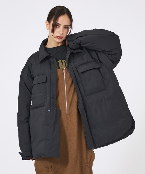 KWD(ケーダブルディー)の「【KWD/ケーダブルディー】ライトダウンシャツジャケット/ LIGHT DOWN SHIRTS JACKET/アウター/ダウン(ダウンジャケット/コート・レディース・ラベンダー/レモンイエロー/ブラック/アイボリー・フリー)」の3枚目の写真