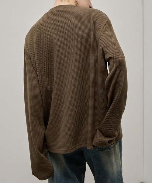 Alfred Alex(アルフレッドアレックス)の「【Alfred Alex】Lace-Up Waffle L/S Tee / レースアップネック ワッフルロンT(Tシャツ/カットソー・メンズ・チャコール/ワインレッド/オリーブ/ブラック・L/M)」の20枚目の写真