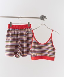 Chick（チック）の「Pile Fabric Striped Tank Top and Shorts Set / パイル地 ボーダー タンクトップショーツ セットアップ コットン レディース 韓国 2026年 夏 夏服（セットアップ）」