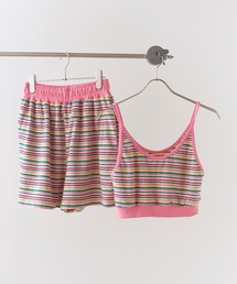 Chick（チック）の「Pile Fabric Striped Tank Top and Shorts Set / パイル地 ボーダー タンクトップショーツ セットアップ コットン レディース 韓国 2026年 夏 夏服（セットアップ）」