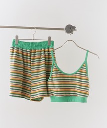 Chick（チック）の「Pile Fabric Striped Tank Top and Shorts Set / パイル地 ボーダー タンクトップショーツ セットアップ コットン レディース 韓国 2026年 夏 夏服（セットアップ）」