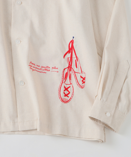 Ets.MATERIAUX(マテリオ)の「C.Bongrand × ETS.MATERIAUX Embroidery シャツ(シャツ/ブラウス・メンズ・ブラウン/アイボリー/オートミール/チョコ・MEDIUM/LARGE)」の18枚目の写真