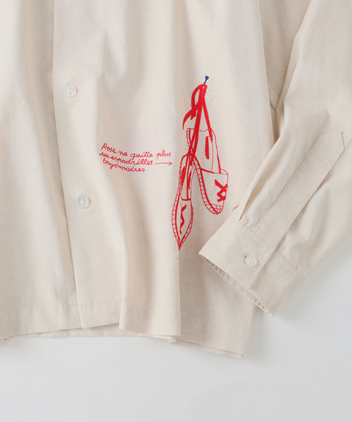 Ets.MATERIAUX(マテリオ)の「C.Bongrand × ETS.MATERIAUX Embroidery シャツ(シャツ/ブラウス・メンズ・ブラウン/アイボリー/オートミール/チョコ・MEDIUM/LARGE)」の15枚目の写真