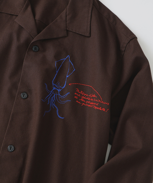 Ets.MATERIAUX(マテリオ)の「C.Bongrand × ETS.MATERIAUX Embroidery シャツ(シャツ/ブラウス・メンズ・ブラウン/アイボリー/オートミール/チョコ・MEDIUM/LARGE)」の13枚目の写真