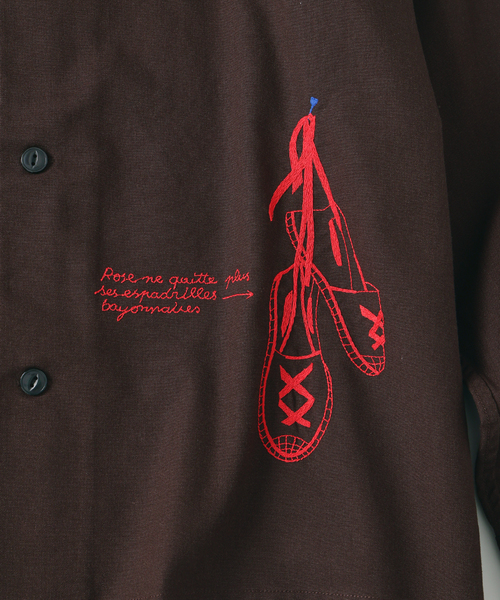 Ets.MATERIAUX(マテリオ)の「C.Bongrand × ETS.MATERIAUX Embroidery シャツ(シャツ/ブラウス・メンズ・ブラウン/アイボリー/オートミール/チョコ・MEDIUM/LARGE)」の10枚目の写真