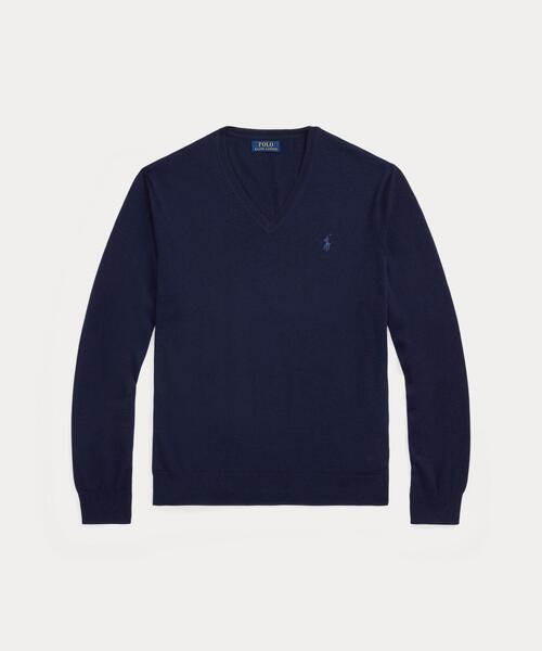 POLO RALPH LAUREN（ポロ ラルフ ローレン）の「ウォッシャブル ウール Vネック セーター（ニット/セーター・メンズ・ブルー・XS/L/M/S）」の7枚目の写真