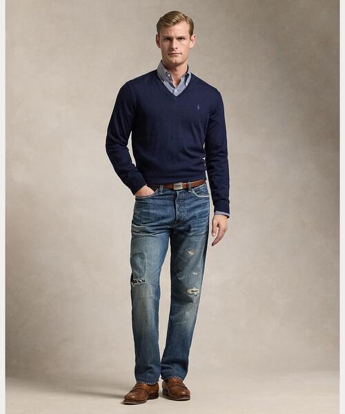 POLO RALPH LAUREN（ポロ ラルフ ローレン）の「ウォッシャブル ウール Vネック セーター（ニット/セーター・メンズ・ブルー・XS/L/M/S）」の6枚目の写真