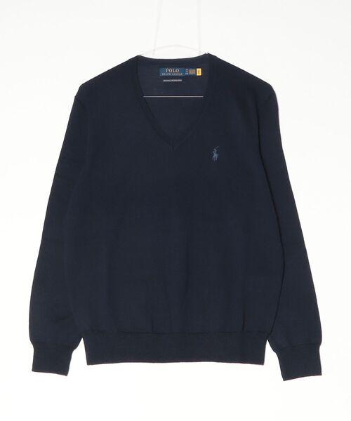 POLO RALPH LAUREN（ポロ ラルフ ローレン）の「ウォッシャブル ウール Vネック セーター（ニット/セーター・メンズ・ブルー・XS/L/M/S）」の3枚目の写真