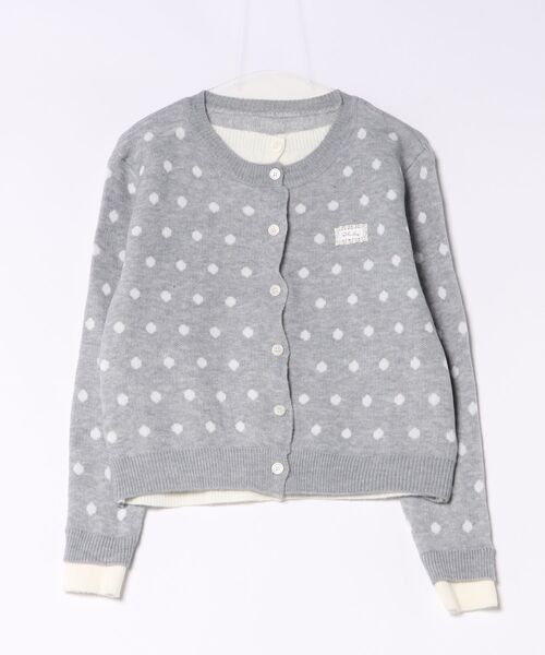 AsRiRe(アスリレイ)の「26aw ドット柄レイヤード風ニットカーディガン(カーディガン/ボレロ・レディース・グレー・M)」の3枚目の写真
