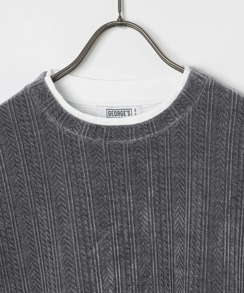 GEORGE'S(ジョージズ)の「ニットトソーレイヤード(Tシャツ/カットソー・メンズ・ベージュ/グレー・MEDIUM/LARGE)」の19枚目の写真