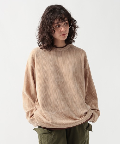 GEORGE'S(ジョージズ)の「ニットトソーレイヤード(Tシャツ/カットソー・メンズ・ベージュ/グレー・MEDIUM/LARGE)」の17枚目の写真