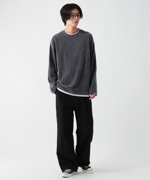 GEORGE'S(ジョージズ)の「ニットトソーレイヤード(Tシャツ/カットソー・メンズ・ベージュ/グレー・MEDIUM/LARGE)」の6枚目の写真