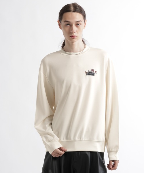 HARE(ハレ)の「フラワーロゴシシュウカット/LS(HARE)(Tシャツ/カットソー・メンズ・ブラック/レッド/ホワイト・FREE)」の1枚目の写真