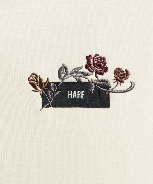HARE(ハレ)の「フラワーロゴシシュウカット/LS(HARE)(Tシャツ/カットソー・メンズ・ブラック/レッド/ホワイト・FREE)」の8枚目の写真