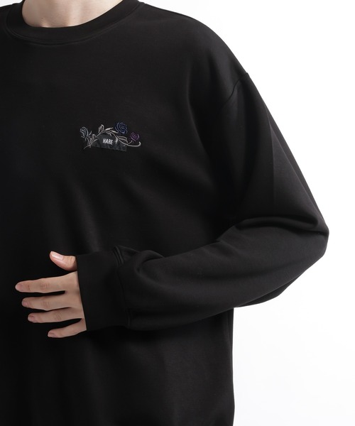 HARE(ハレ)の「フラワーロゴシシュウカット/LS(HARE)(Tシャツ/カットソー・メンズ・ブラック/レッド/ホワイト・FREE)」の4枚目の写真