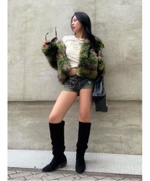 M.C. Lacroix camouflage eco fur jacket / エムシーラクロワカモフラージュエコファージャケット