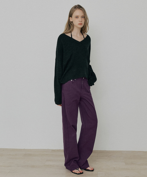 LEFTSEOUL（レフトソウル）の「ESSENTIALS ストレートfit デニムパンツ [パープル]（デニムパンツ・レディース・パープル・SMALL/MEDIUM）」の3枚目の写真