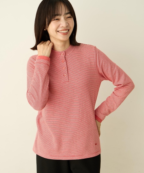 DECOY SINCE 1981(デコイシンスイチキュウハチイチ)の「ヘンリーネックボーダープルオーバー(Tシャツ/カットソー・レディース・レッド/グレー・LL/M/L)」の18枚目の写真