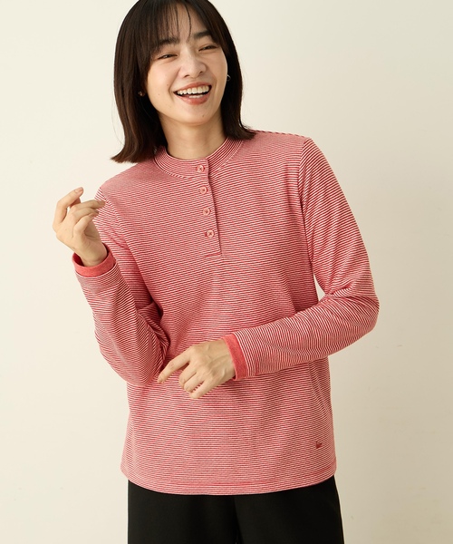 DECOY SINCE 1981(デコイシンスイチキュウハチイチ)の「ヘンリーネックボーダープルオーバー(Tシャツ/カットソー・レディース・レッド/グレー・LL/M/L)」の19枚目の写真