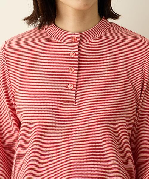 DECOY SINCE 1981(デコイシンスイチキュウハチイチ)の「ヘンリーネックボーダープルオーバー(Tシャツ/カットソー・レディース・レッド/グレー・LL/M/L)」の4枚目の写真