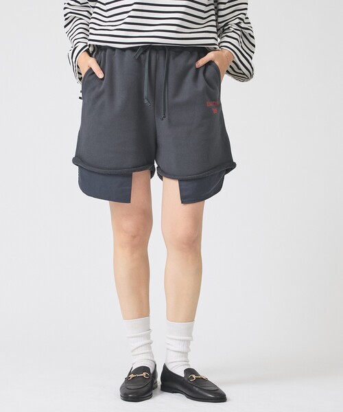 Rouge vif(ルージュヴィフ)の「【IRONING/アイロニング】ロゴスウェットショートパンツ/スエット logo sweat short pt(スウェットパンツ・レディース・チャコールグレー/グレー・フリー)」の2枚目の写真