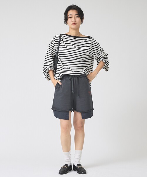 Rouge vif(ルージュヴィフ)の「【IRONING/アイロニング】ロゴスウェットショートパンツ/スエット logo sweat short pt(スウェットパンツ・レディース・チャコールグレー/グレー・フリー)」の3枚目の写真