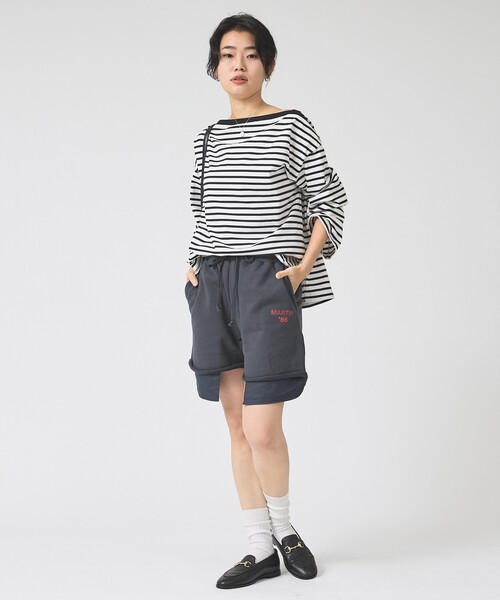 Rouge vif(ルージュヴィフ)の「【IRONING/アイロニング】ロゴスウェットショートパンツ/スエット logo sweat short pt(スウェットパンツ・レディース・チャコールグレー/グレー・フリー)」の4枚目の写真