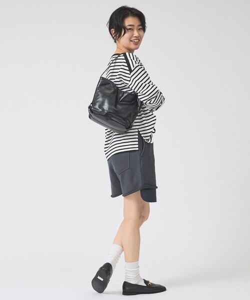 Rouge vif(ルージュヴィフ)の「【IRONING/アイロニング】ロゴスウェットショートパンツ/スエット logo sweat short pt(スウェットパンツ・レディース・チャコールグレー/グレー・フリー)」の6枚目の写真
