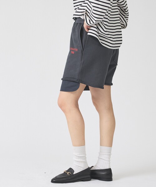 Rouge vif(ルージュヴィフ)の「【IRONING/アイロニング】ロゴスウェットショートパンツ/スエット logo sweat short pt(スウェットパンツ・レディース・チャコールグレー/グレー・フリー)」の8枚目の写真