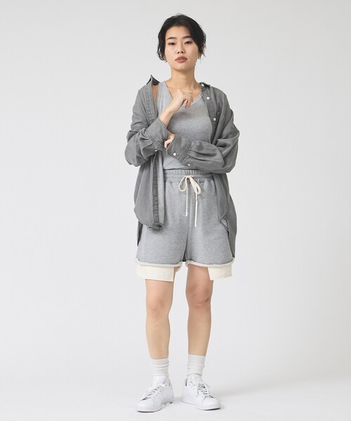 Rouge vif(ルージュヴィフ)の「【IRONING/アイロニング】ロゴスウェットショートパンツ/スエット logo sweat short pt(スウェットパンツ・レディース・チャコールグレー/グレー・フリー)」の11枚目の写真