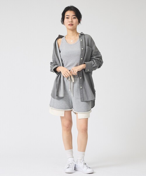 Rouge vif(ルージュヴィフ)の「【IRONING/アイロニング】ロゴスウェットショートパンツ/スエット logo sweat short pt(スウェットパンツ・レディース・チャコールグレー/グレー・フリー)」の12枚目の写真