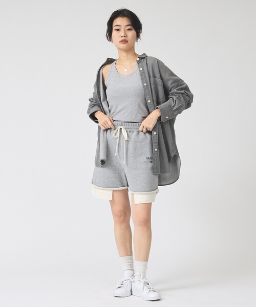 Rouge vif(ルージュヴィフ)の「【IRONING/アイロニング】ロゴスウェットショートパンツ/スエット logo sweat short pt(スウェットパンツ・レディース・チャコールグレー/グレー・フリー)」の13枚目の写真