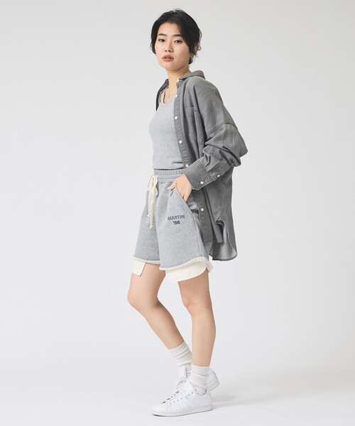 Rouge vif(ルージュヴィフ)の「【IRONING/アイロニング】ロゴスウェットショートパンツ/スエット logo sweat short pt(スウェットパンツ・レディース・チャコールグレー/グレー・フリー)」の14枚目の写真