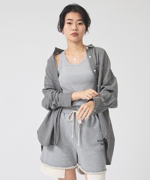Rouge vif(ルージュヴィフ)の「【IRONING/アイロニング】ロゴスウェットショートパンツ/スエット logo sweat short pt(スウェットパンツ・レディース・チャコールグレー/グレー・フリー)」の16枚目の写真