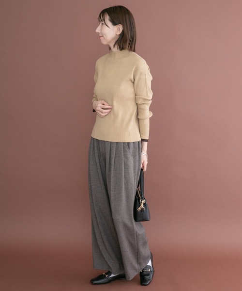 ITEMS URBANRESEARCH(アイテムズ アーバンリサーチ)の「リブ配色ハイネックニット(ニット/セーター・レディース・イエロー/ブラック/オフホワイト/ミント/グレー・FREE)」の11枚目の写真