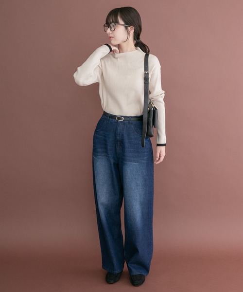 ITEMS URBANRESEARCH(アイテムズ アーバンリサーチ)の「リブ配色ハイネックニット(ニット/セーター・レディース・イエロー/ブラック/オフホワイト/ミント/グレー・FREE)」の18枚目の写真