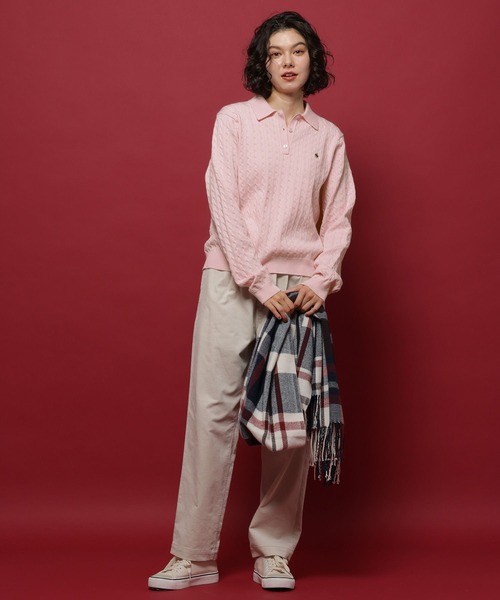 POLO BCS（ポロ ビーシーエス）の「【POLO British Country Spirit】ケーブル衿ニット（ニット/セーター・レディース・ネイビー/グレー/ピンク・FREE）」の7枚目の写真