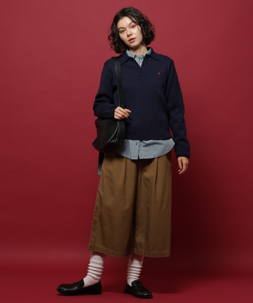 POLO BCS（ポロ ビーシーエス）の「【POLO British Country Spirit】ケーブル衿ニット（ニット/セーター・レディース・ネイビー/グレー/ピンク・FREE）」の10枚目の写真