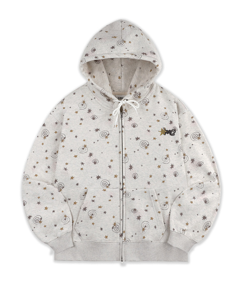 ambler(エムブラー)の「CURLY STAR 刺繍ジップアップパーカージャケット AZIP902 (オートミール)(パーカー・レディース・オートミール・SMALL/MEDIUM)」の1枚目の写真