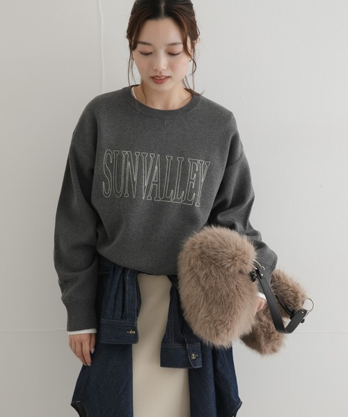 URBAN RESEARCH Sonny Label（アーバンリサーチサニーレーベル）の「フェイクファートライアングルバッグ（トートバッグ・レディース・ベージュ/チャコールグレー・ONE）」の7枚目の写真