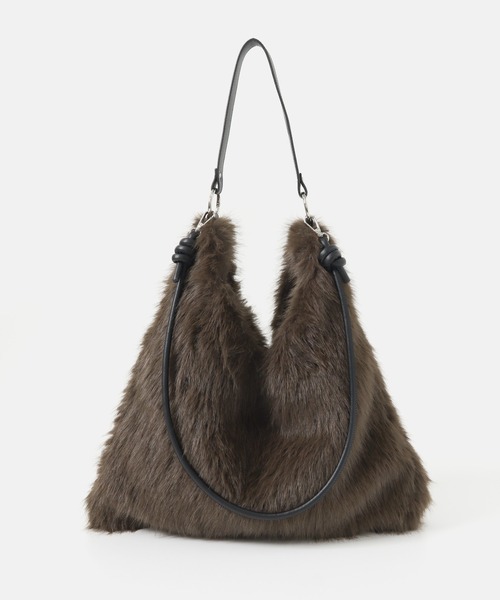 URBAN RESEARCH Sonny Label（アーバンリサーチサニーレーベル）の「フェイクファートライアングルバッグ（トートバッグ・レディース・ベージュ/チャコールグレー・ONE）」の13枚目の写真