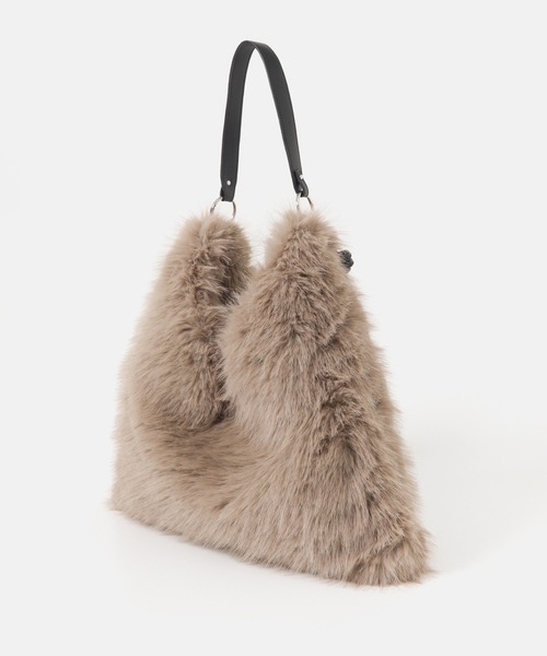 URBAN RESEARCH Sonny Label（アーバンリサーチサニーレーベル）の「フェイクファートライアングルバッグ（トートバッグ・レディース・ベージュ/チャコールグレー・ONE）」の14枚目の写真