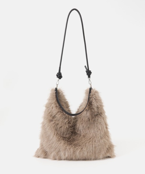 URBAN RESEARCH Sonny Label（アーバンリサーチサニーレーベル）の「フェイクファートライアングルバッグ（トートバッグ・レディース・ベージュ/チャコールグレー・ONE）」の15枚目の写真